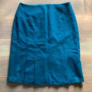 Wool, Teal Pencil Skirt